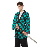 Kamado Tanjirou Cosplay Costumes Halloween Carnival Suit with Earrings